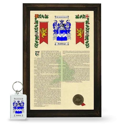 Bradebrage Framed Armorial History and Keychain - Brown