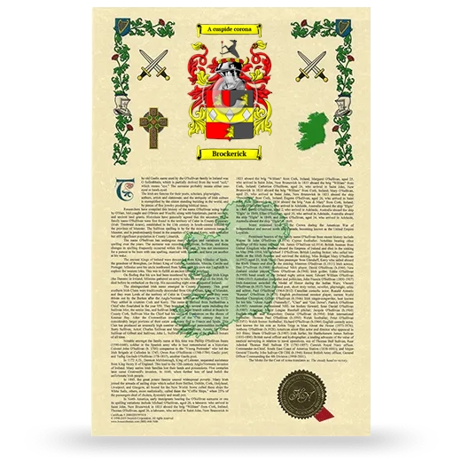 Brockerick Armorial History with Coat of Arms