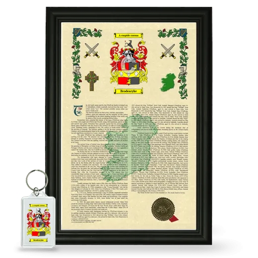 Brodearyke Framed Armorial History and Keychain - Black