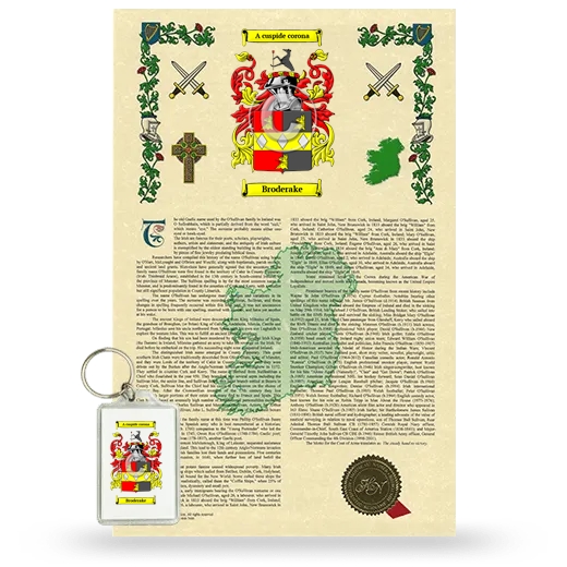 Broderake Armorial History and Keychain Package