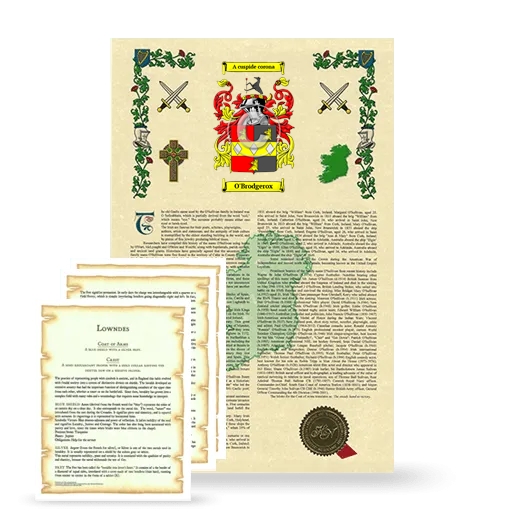 O'Brodgerox Armorial History and Symbolism package