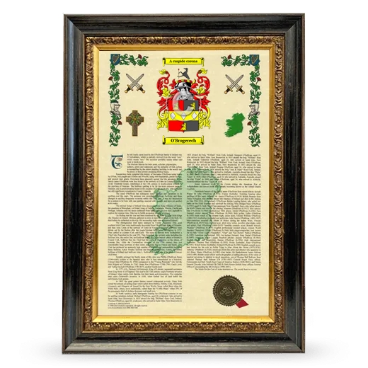 O'Brogerech Armorial History Framed - Heirloom