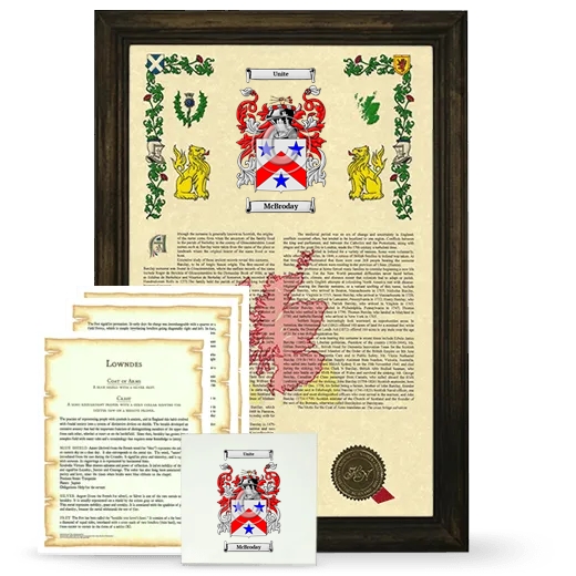 McBroday Framed Armorial, Symbolism and Large Tile - Brown