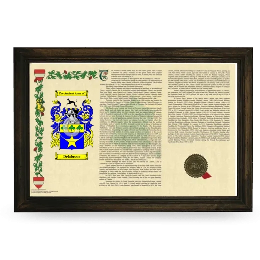 Delabroue Armorial Landscape Framed - Brown