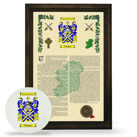 O'Broggan Framed Armorial History and Mouse Pad - Brown