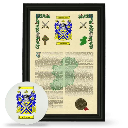 O'Broggen Framed Armorial History and Mouse Pad - Black