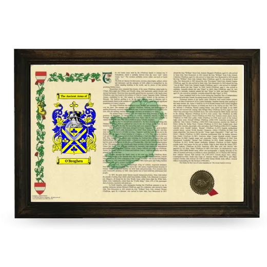 O'Broghen Armorial Landscape Framed - Brown