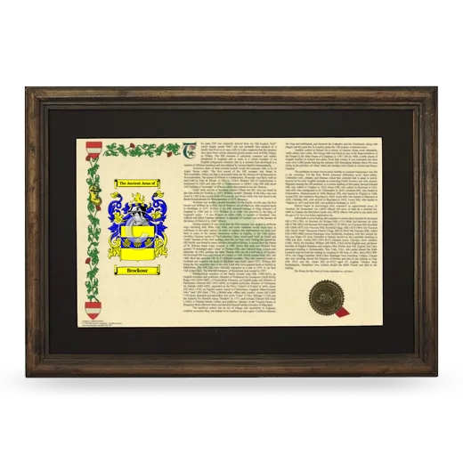 Brockour Deluxe Armorial Landscape Framed - Brown