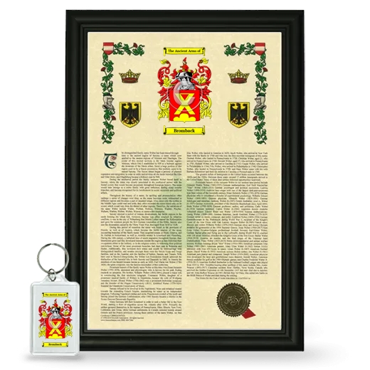 Bromback Framed Armorial History and Keychain - Black