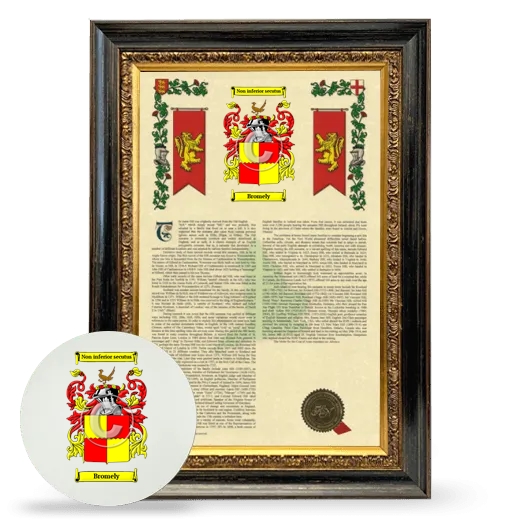 Bromely Framed Armorial History and Mouse Pad - Heirloom