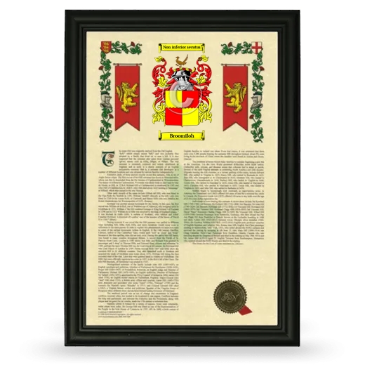 Broomiloh Armorial History Framed - Black