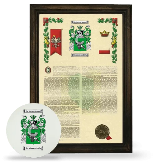 Broniszweskich Framed Armorial History and Mouse Pad - Brown