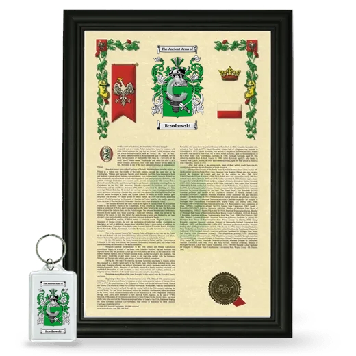 Brzedhowski Framed Armorial History and Keychain - Black