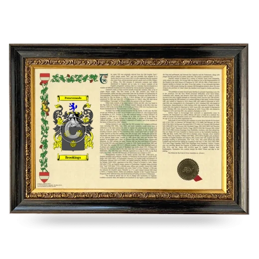 Brookings Armorial Landscape Framed - Heirloom