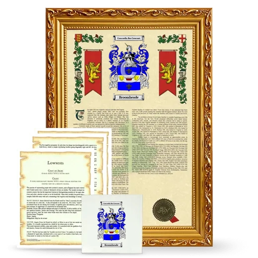 Broomheade Framed Armorial, Symbolism and Large Tile - Gold