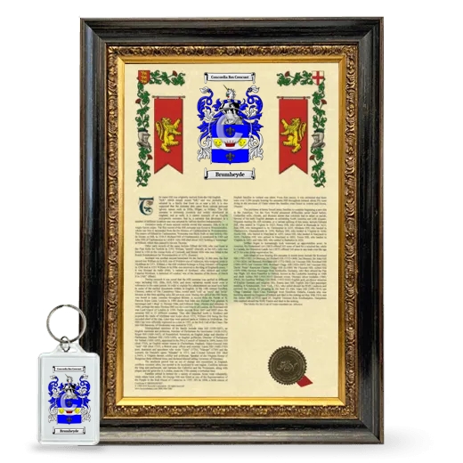 Brumheyde Framed Armorial History and Keychain - Heirloom