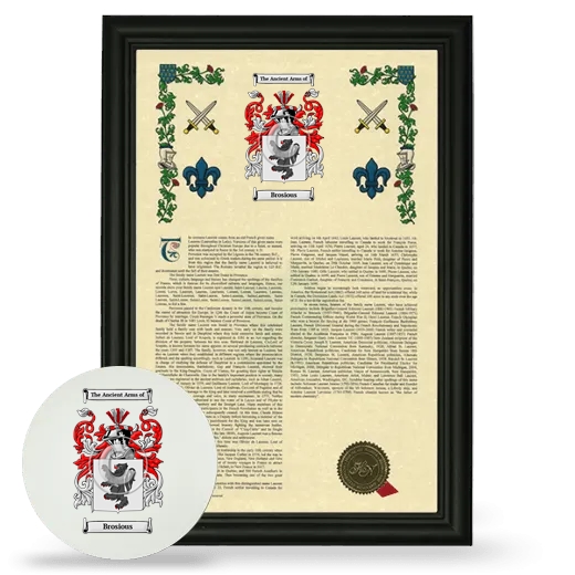 Brosious Framed Armorial History and Mouse Pad - Black