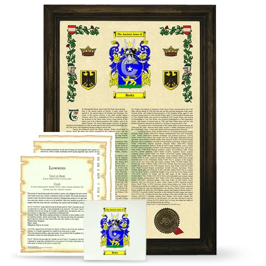 Brotz Framed Armorial, Symbolism and Large Tile - Brown