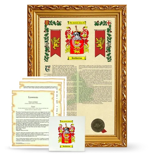 Brotherton Framed Armorial, Symbolism and Large Tile - Gold