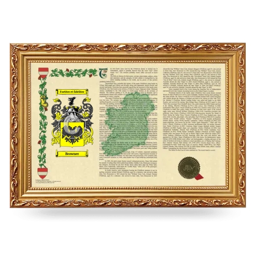 Browner Armorial Landscape Framed - Gold