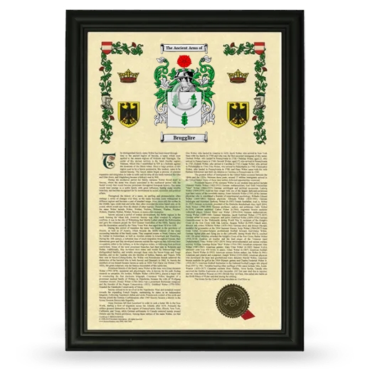 Brugglire Armorial History Framed - Black