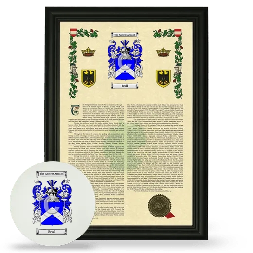 Brull Framed Armorial History and Mouse Pad - Black