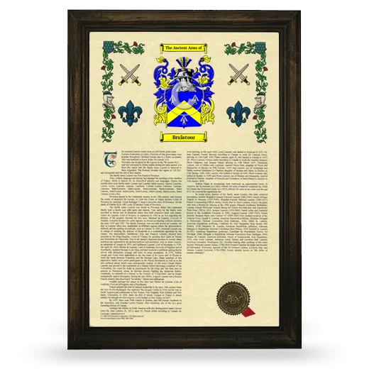 Brulatour Armorial History Framed - Brown