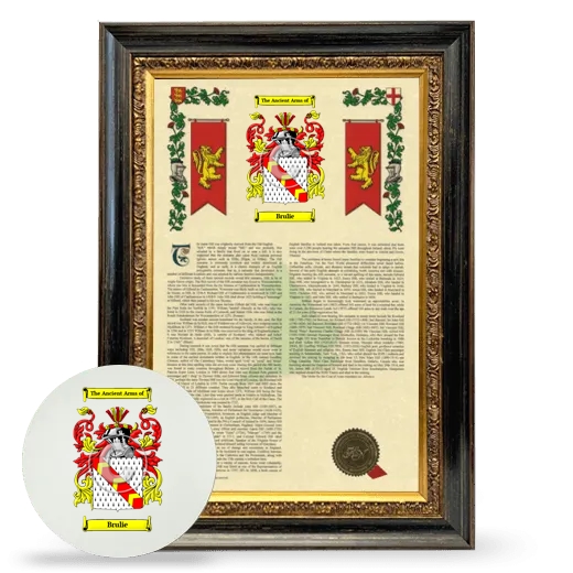 Brulie Framed Armorial History and Mouse Pad - Heirloom