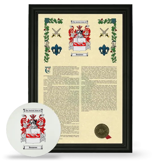 Bruneau Framed Armorial History and Mouse Pad - Black