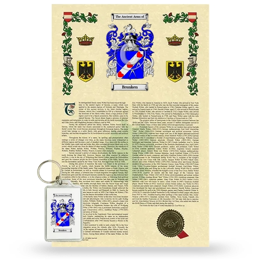 Brunken Armorial History and Keychain Package