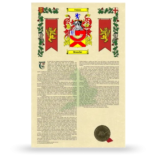 Brusche Armorial History with Coat of Arms