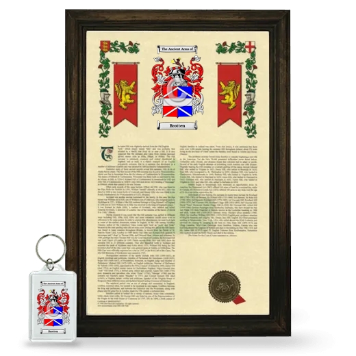 Brotten Framed Armorial History and Keychain - Brown