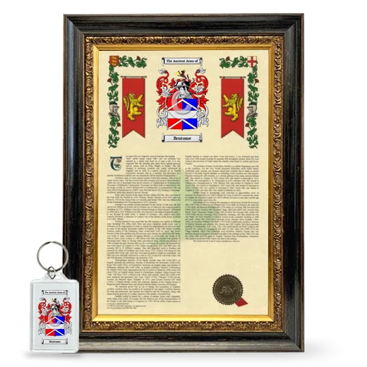 Brutome Framed Armorial History and Keychain - Heirloom