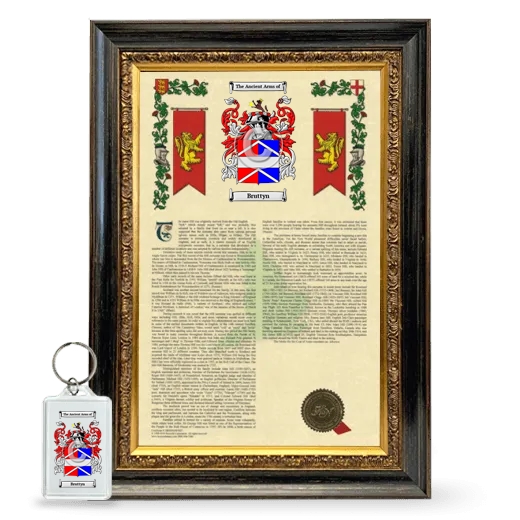 Bruttyn Framed Armorial History and Keychain - Heirloom