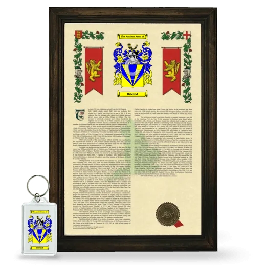 Brieind Framed Armorial History and Keychain - Brown