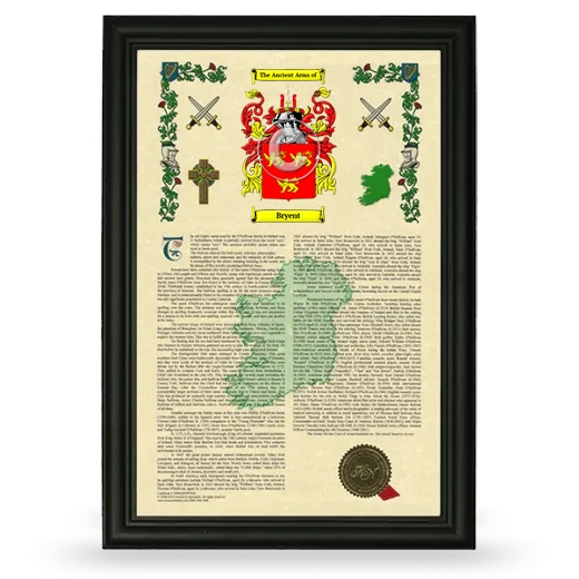 Bryent Armorial History Framed - Black