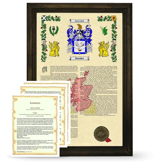 Brieodyn Framed Armorial History and Symbolism - Brown