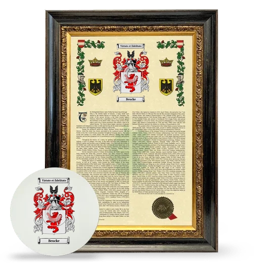 Beucke Framed Armorial History and Mouse Pad - Heirloom