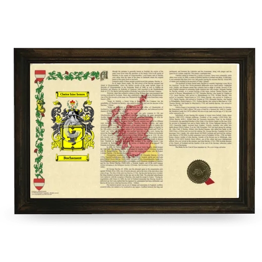 Buchanant Armorial Landscape Framed - Brown