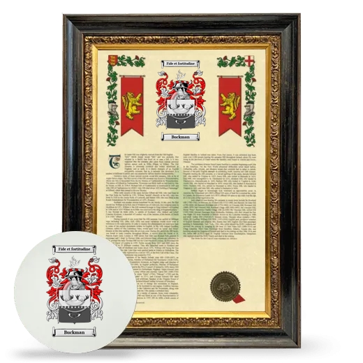 Buckman Framed Armorial History and Mouse Pad - Heirloom