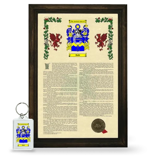 Bude Framed Armorial History and Keychain - Brown