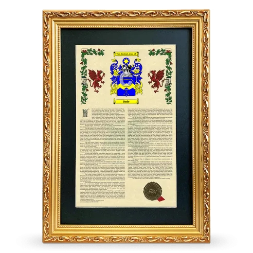 Bude Deluxe Armorial Framed - Gold
