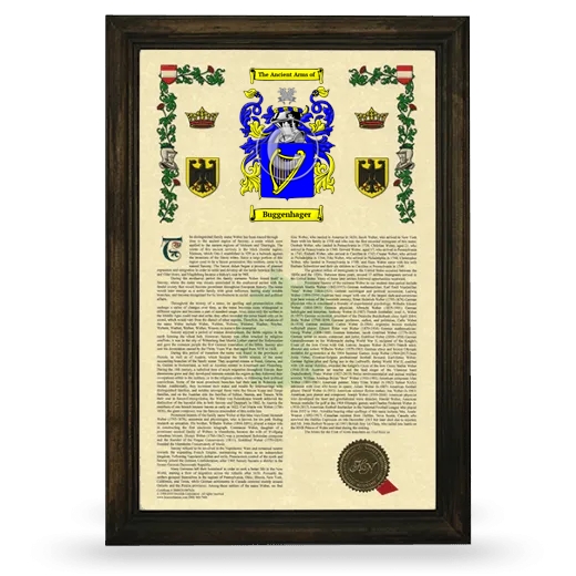 Buggenhager Armorial History Framed - Brown