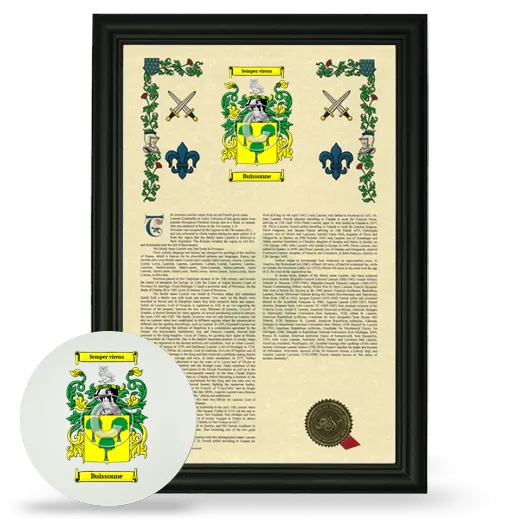 Buissonne Framed Armorial History and Mouse Pad - Black