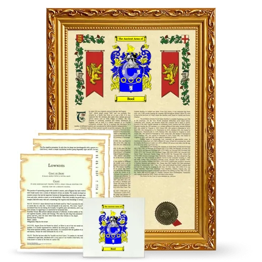 Bool Framed Armorial, Symbolism and Large Tile - Gold