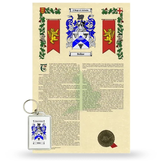 Boline Armorial History and Keychain Package