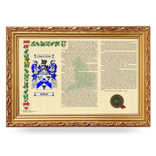 Bullynd Armorial Landscape Framed - Gold