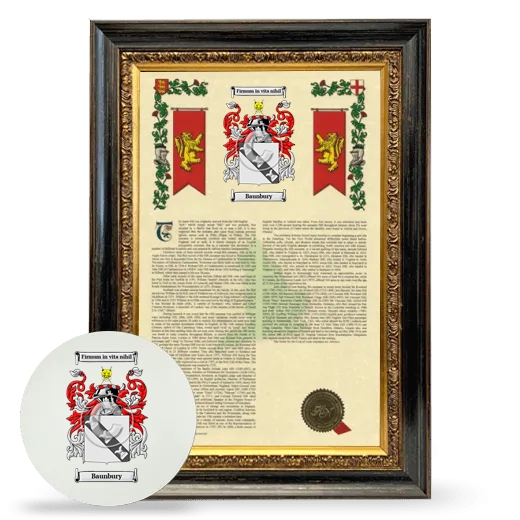 Baunbury Framed Armorial History and Mouse Pad - Heirloom