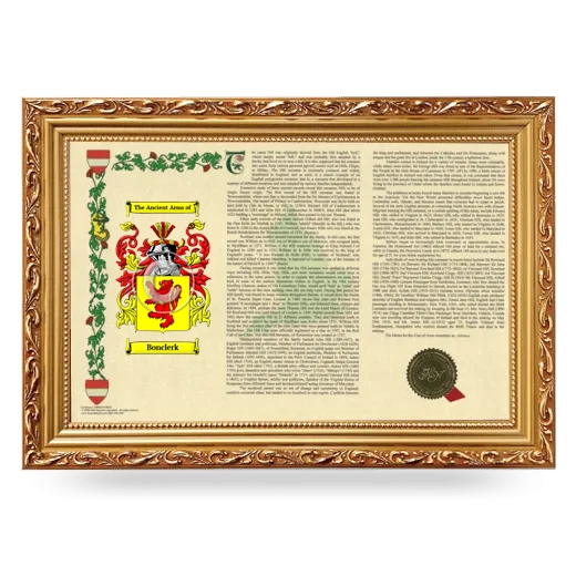 Bonclerk Armorial Landscape Framed - Gold