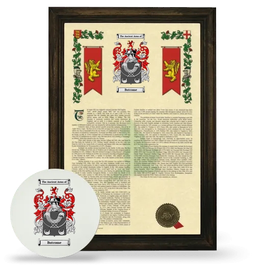 Butcome Framed Armorial History and Mouse Pad - Brown